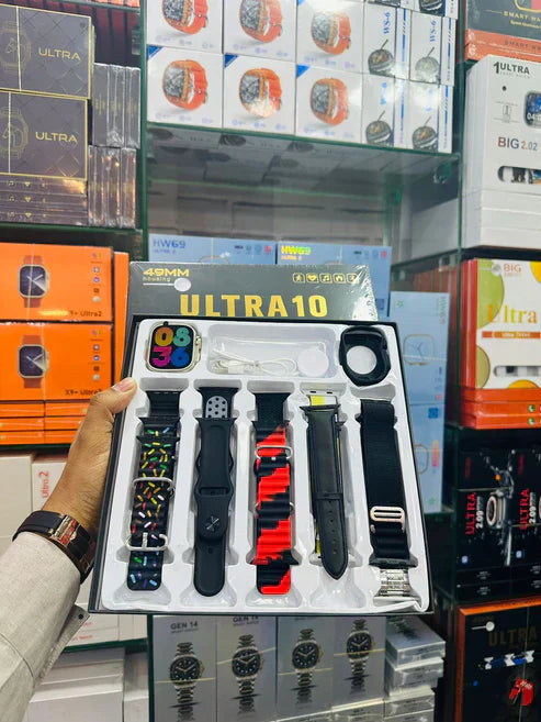 Ultra 10 Smartwatch with 10 Interchangeable Straps
